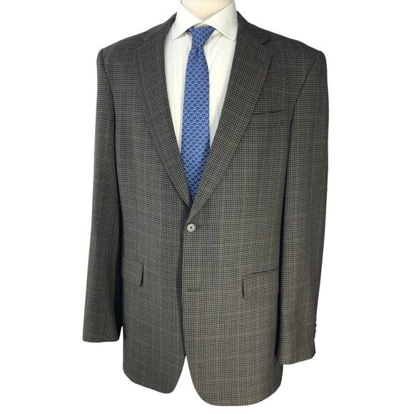 Hart Schaffner Marx HSM Gold Trumpeter Mens Size 42XL Sport Coat Microcheck - Picture 1 of 16